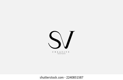 Alphabet letters Initials Monogram logo SV VS S V