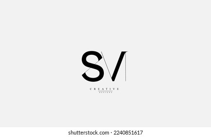 Letras alfabéticas Iniciales Monograma SM MS S M
