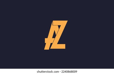 Letras alfabéticas Iniciales Logotipo Monograma AZ, AZ INITIAL, carta AZ