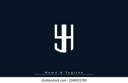 Alphabet letters Initial Monogram Logo YH, HY