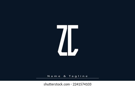 Letras alfabéticas Iniciales Monograma ZC , CZ