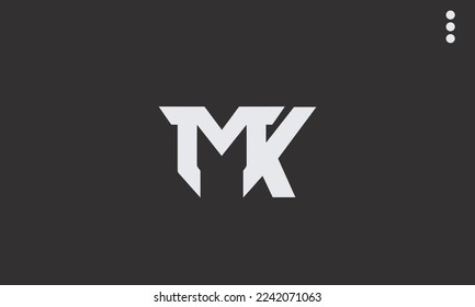 Alphabet letters Initials Monogram logo MK, KM, M and K