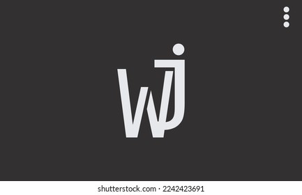 Letras alfabéticas Iniciales Monograma WJ, JW, W y J