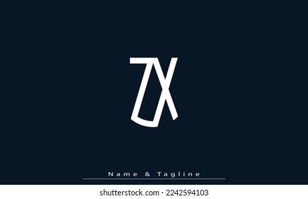 Alphabet letters Initials Monogram logo ZX , XZ