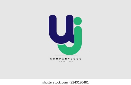 Alphabet letters Initials Monogram logo UJ,UJ  INITIAL,UJ  letter