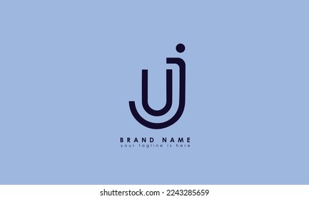 Alphabet letters Initials Monogram logo UJ, JU, U and J