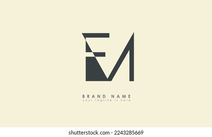 Alphabet letters Initials Monogram logo FM, MF, F and M