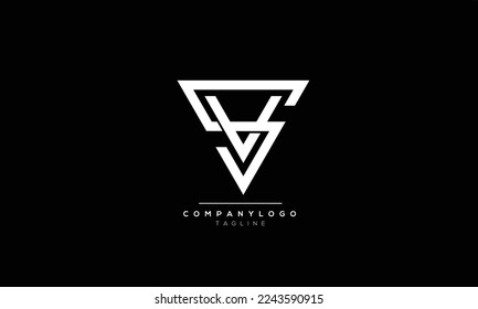 Alphabet letters Initials Monogram logo SV, SV INITIAL, SV letter