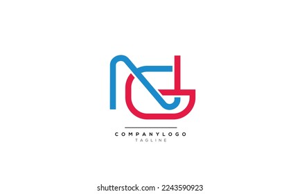 Alphabet letters Initials Monogram logo NG, NG INITIAL, NG letter