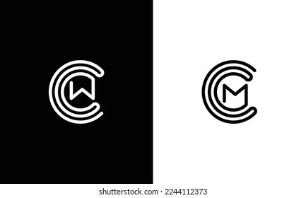 Alphabet letters Initials Monogram logo CM, CW