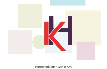 Alphabet letters Initials Monogram logo KH, HK, K and H