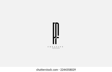 Alphabet letters Initials Monogram logo PF P F