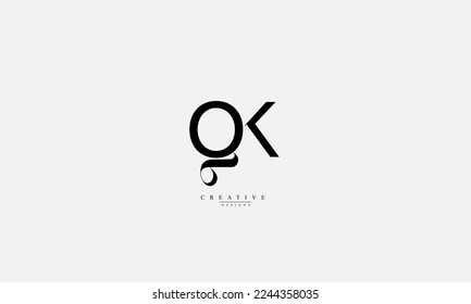 Alphabet letters Initials Monogram logo QK K Q