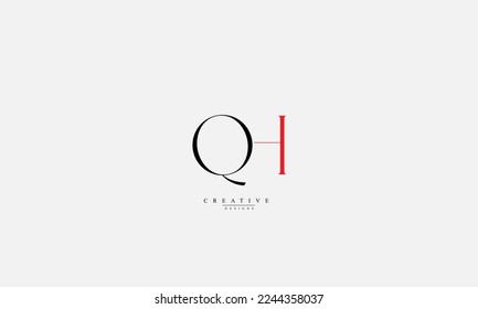 Alphabet letters Initials Monogram logo QH Q H