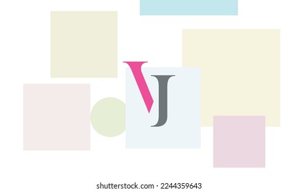 Alphabet letters Initials Monogram logo VJ, JV, V and J