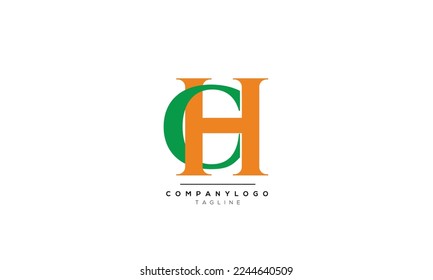 Alphabet letters Initials Monogram logo CH, CH INITIAL, CH letter