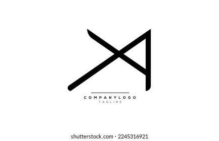 Alphabet letters Initials Monogram logo XA, XA INITIAL, XA letter