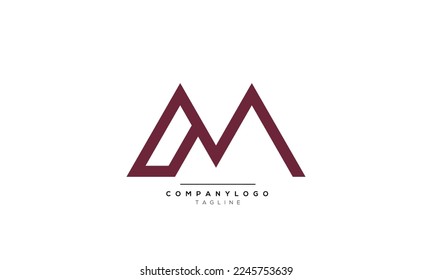 Letras alfabéticas Iniciales logotipo de monograma OM, OM INITIAL, letra OM