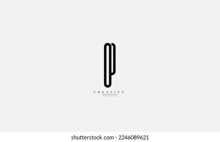 Alphabet letters Initials Monogram logo OP PO O P