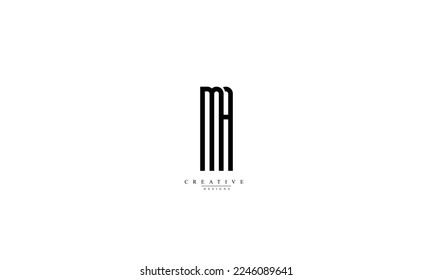 Alphabet letters Initials Monogram logo MA AM M A