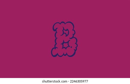 Letras alfabéticas Iniciales logotipo de monograma b nube
