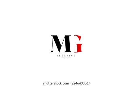 Alphabet letters Initials Monogram logo MG GM M G