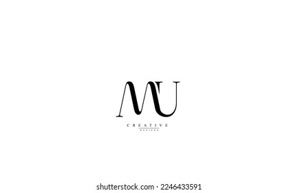 Alphabet letters Initials Monogram logo MU UM M U