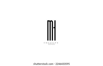 Alphabet letters Initials Monogram logo MH HM M H