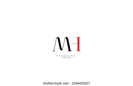 Alphabet letters Initials Monogram logo MH HM M H