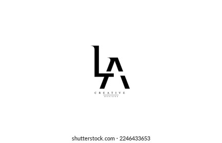 Letras alfabéticas Iniciales Monograma LA AL L A