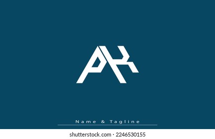 Alphabet letters Initial Monogram Logo PK, KP