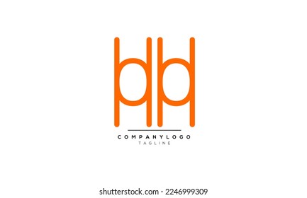 Letras alfabéticas Iniciales Logotipo Monograma HH,HH INITIAL,HH letra