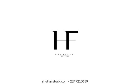 Alphabet letters Initials Monogram logo HF FH H F