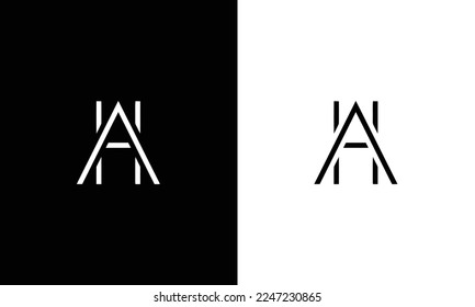 Alphabet letters Initials Monogram logo HA, AH, H and A