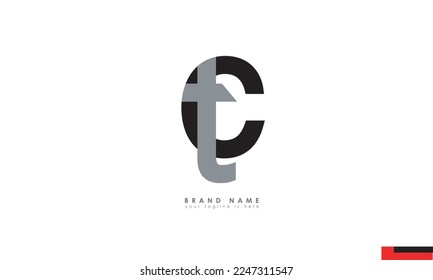 Letras alfabéticas Iniciales Monograma TC, CT, T y C