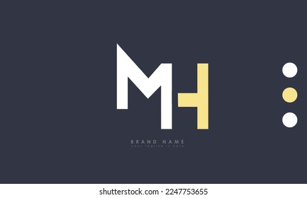 Letras alfabéticas Iniciales Logotipo de Monograma MH, HM, M y H