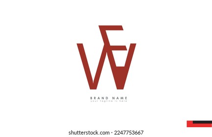 Letras alfabéticas Iniciales Logotipo Monograma WF, FW, W y F