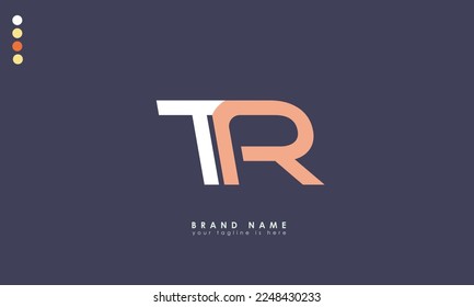 Letras alfabéticas Iniciales Logotipo de Monograma TR, RT, T y R