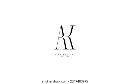 Alphabet letters Initial Monogram Logo AK KA A K