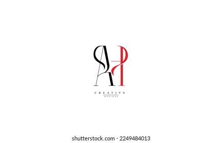 Alphabet letters Initials Monogram logo AH HA A H