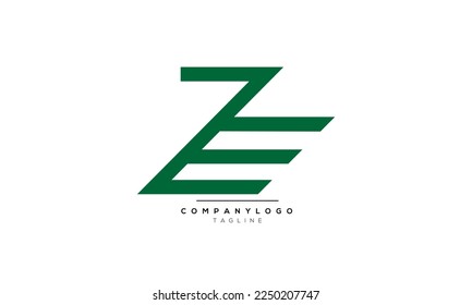 Alphabet letters Initials Monogram logo ZE, ZE INITIAL, ZE letter