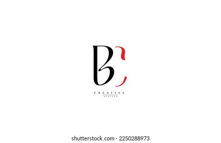 Letras alfabéticas Iniciales Monograma BC CB B C