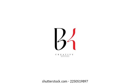Alphabet letters Initials Monogram logo BK KB B K