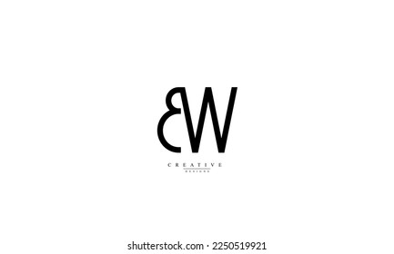 Letras alfabéticas Iniciales Monograma BW WB 
