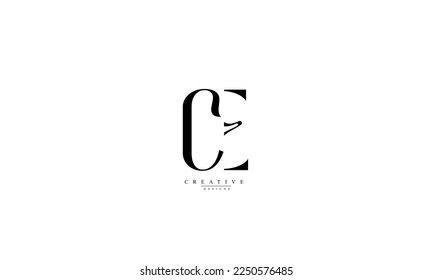 Letras alfabéticas Iniciales Monograma CE CE C E