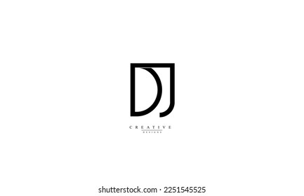 Alphabet letters Initials Monogram logo DJ D J