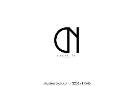 Alphabet letters Initial Monogram Logo DN ND N