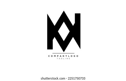 Alphabet letters Initials Monogram logo WM,WM  INITIAL,WM,MA  letter