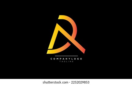 Letras alfabéticas Iniciales logotipo de monograma AD, AD INITIAL, letra AD