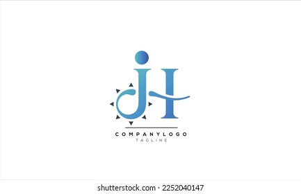 Alphabet letters Initials Monogram logo JH, JH INITIAL, JH letter